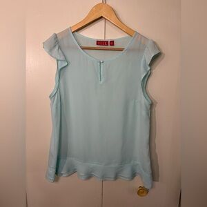 Elle Green Ruffled Sleeveless Blouse